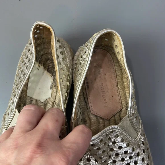 LOEFFLER RANDAL GOLD PERFORATED ESPADRILLES - Picture 7 of 7